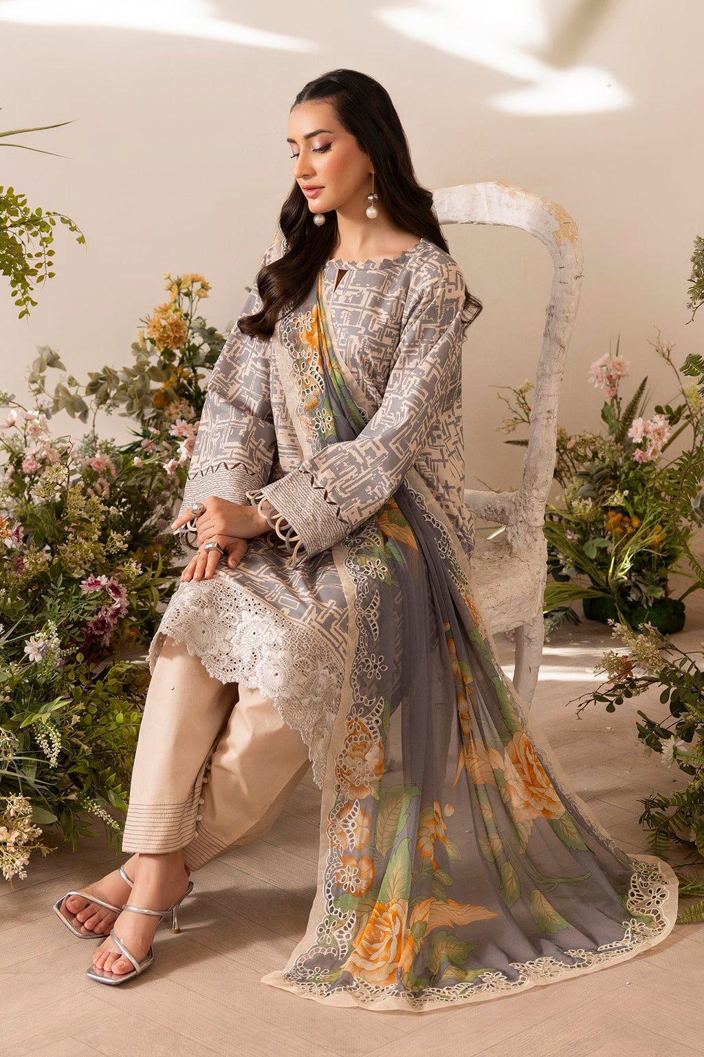 3-PC Unstitched Embroidered Lawn Collection CB5-07