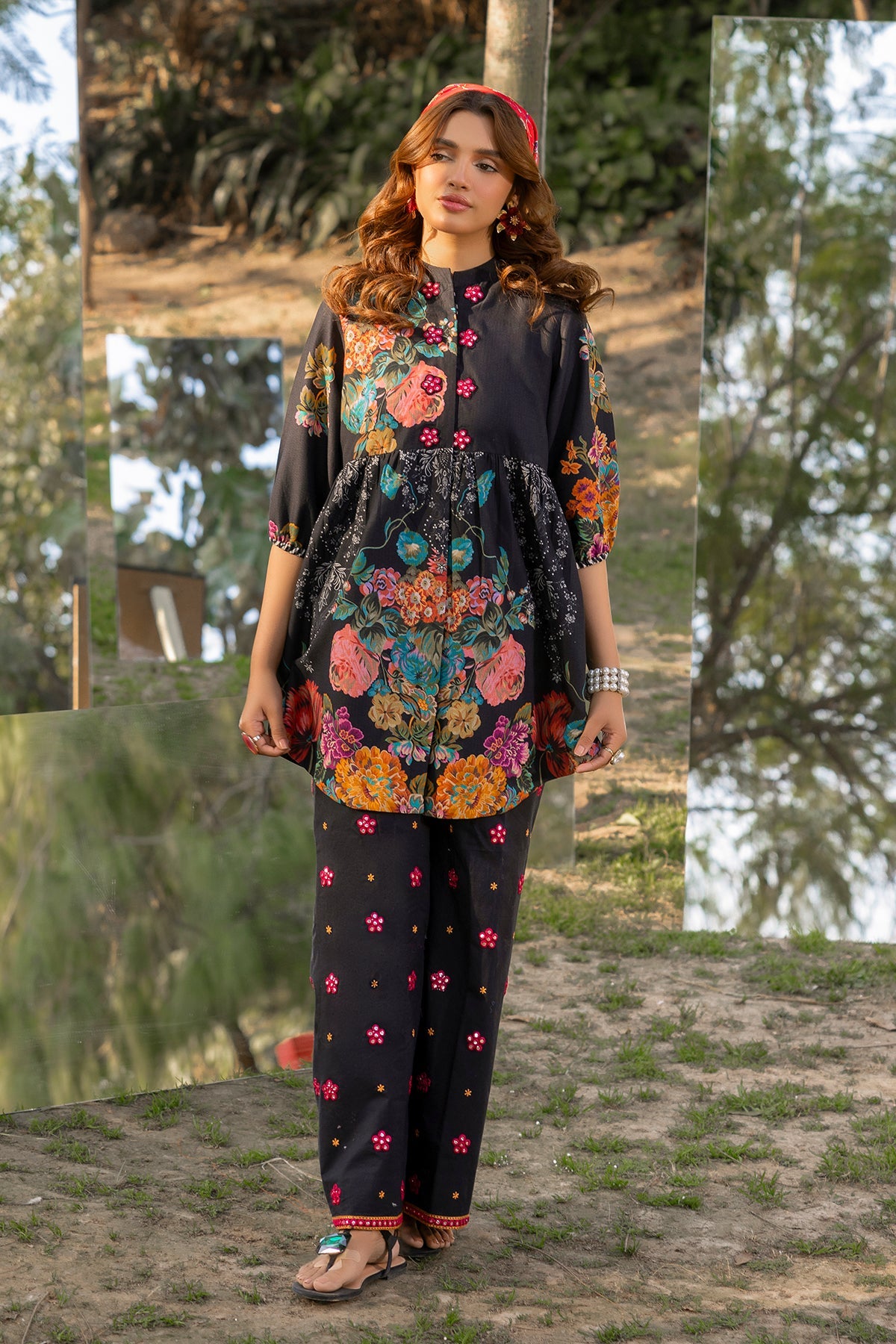 2-PC Embroidered Cotton Suit CNP-5-06Z