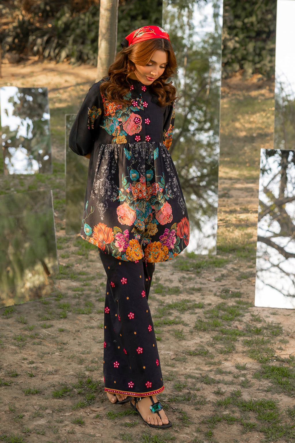 2-PC Embroidered Cotton Suit CNP-5-06Z