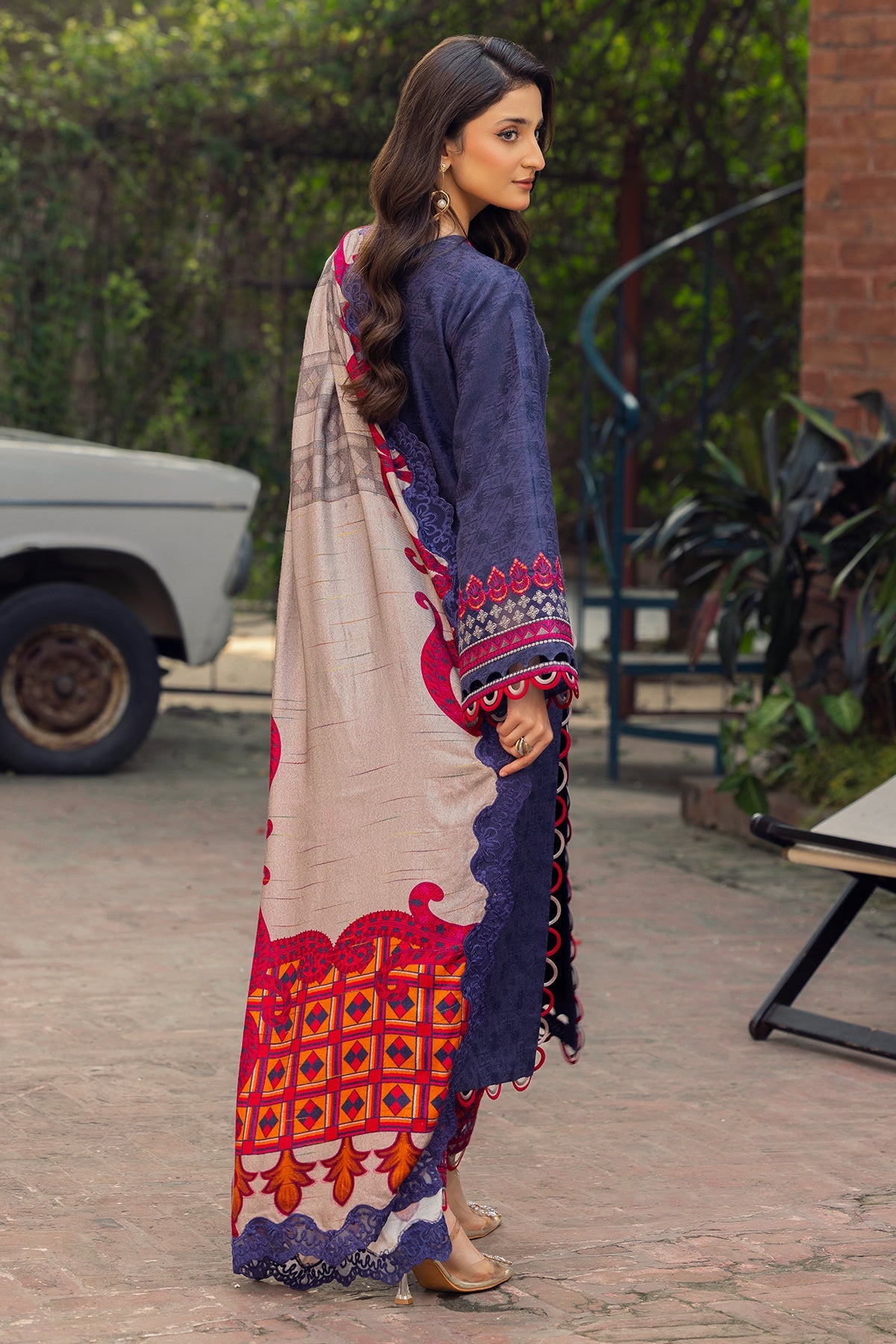 3-PC Unstitched Embroidered Leather Shirt with Wool Shawl and Trouser DSWPS4-02