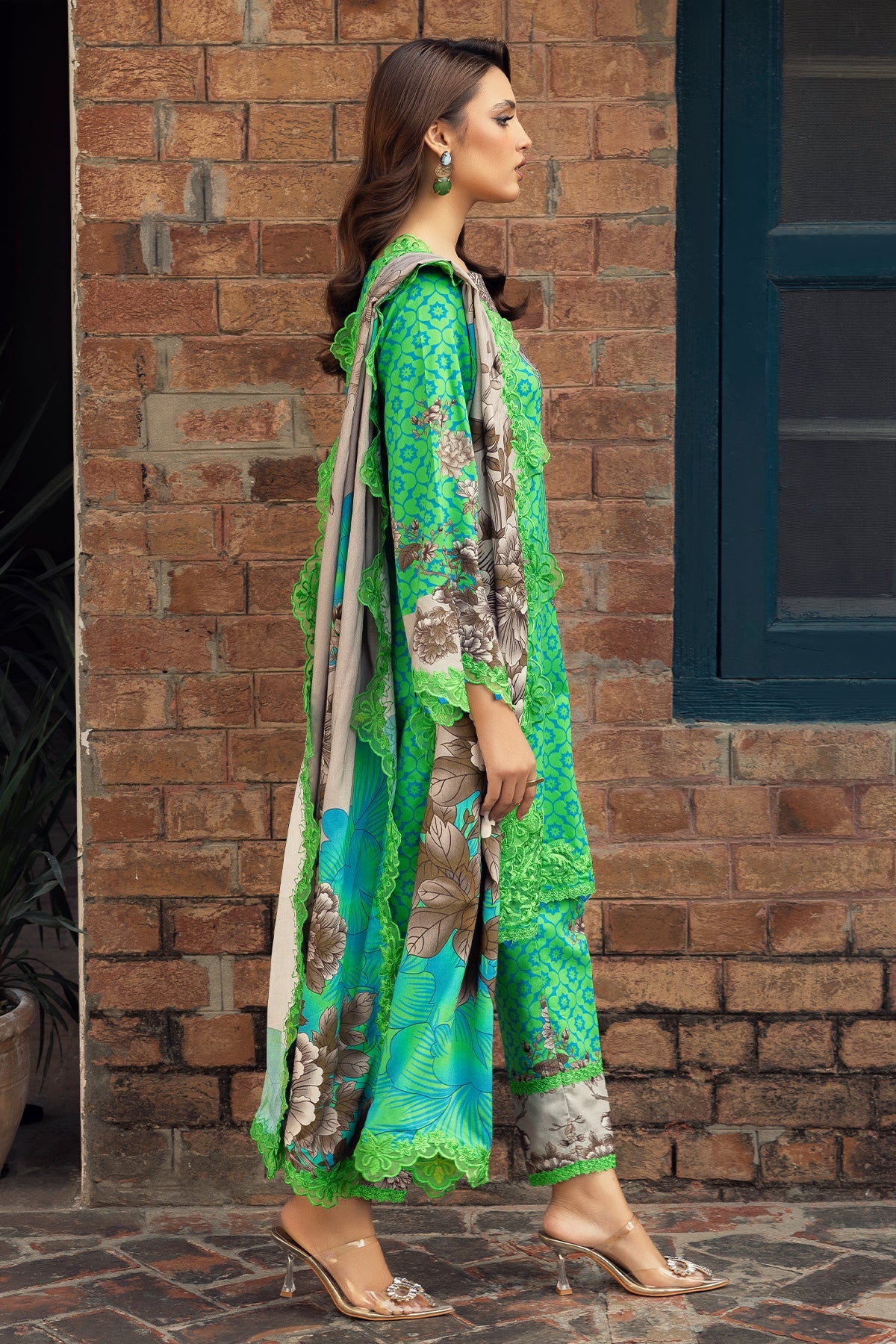 3-PC Unstitched Printed Staple Shirt with Embroidered Staple Shawl and Trouser DSWCC4-32