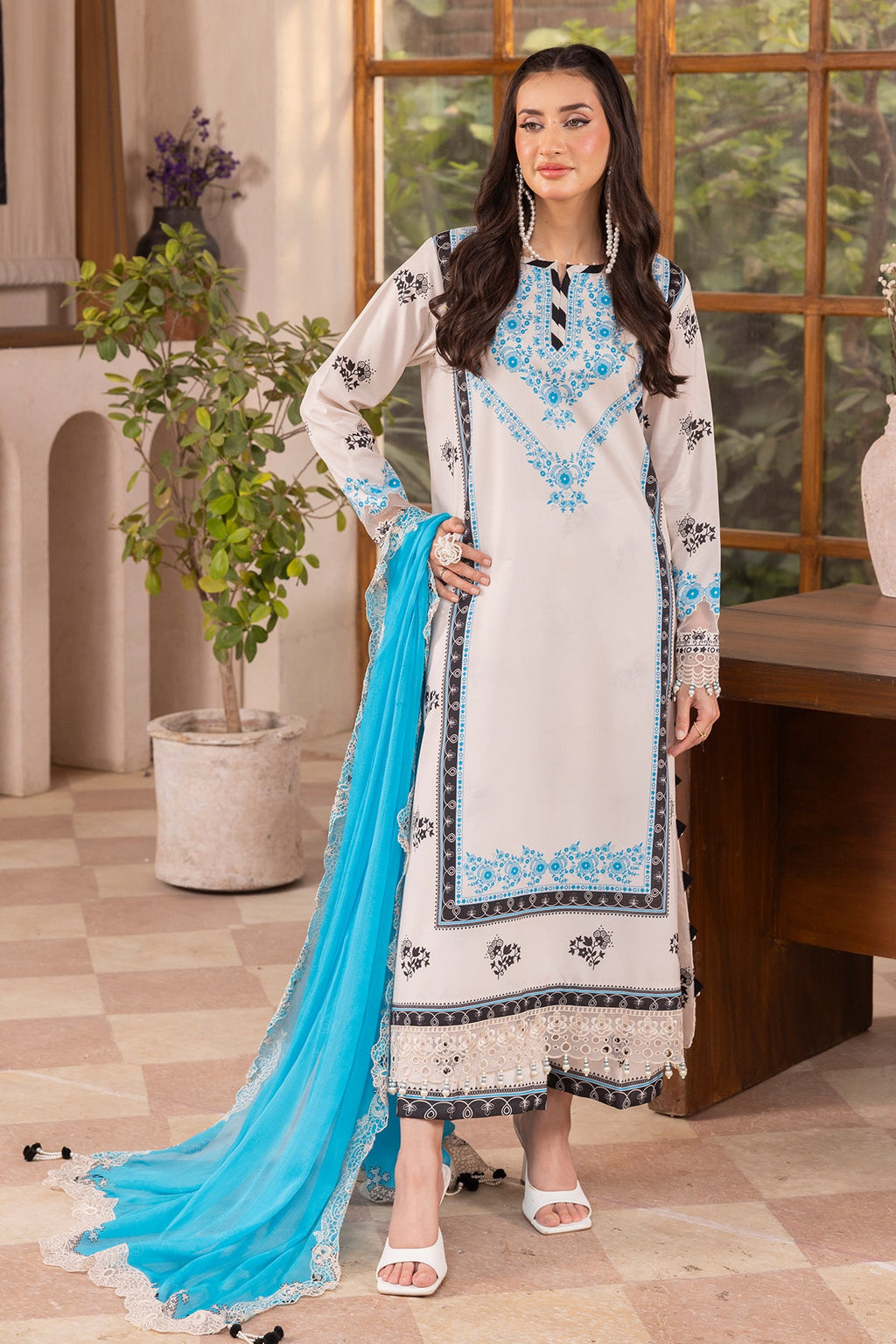 3-PC Unstitched Embroidered Lawn Collection CB5-03