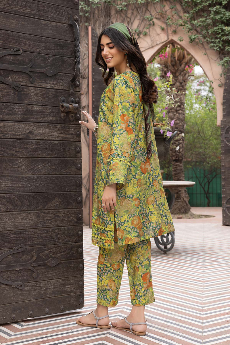 2Pc Unstitched Printed Lawn with Trouser FPS3-04