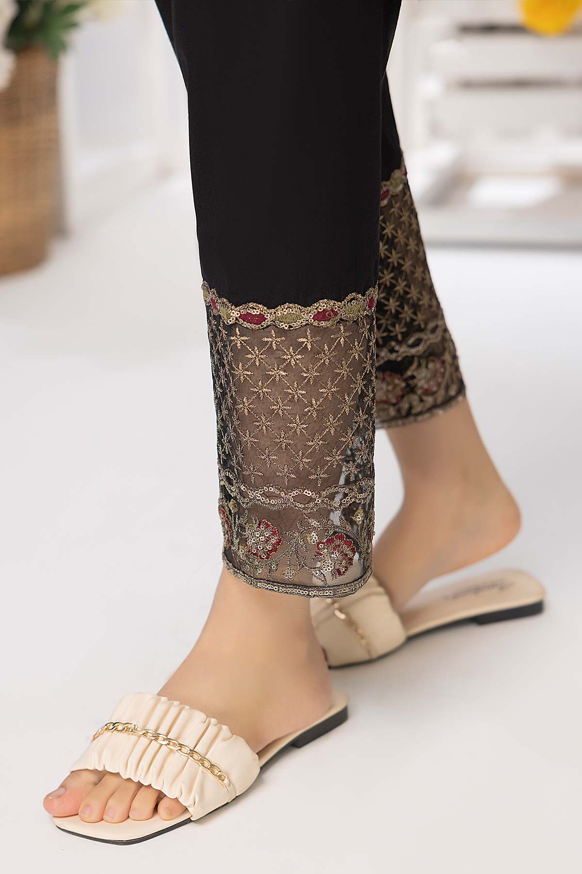 1-Pc Embroidered Straight Trouser CHT22-03-S