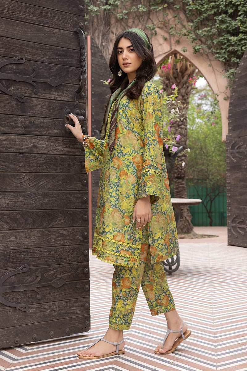 2Pc Unstitched Printed Lawn with Trouser FPS3-04