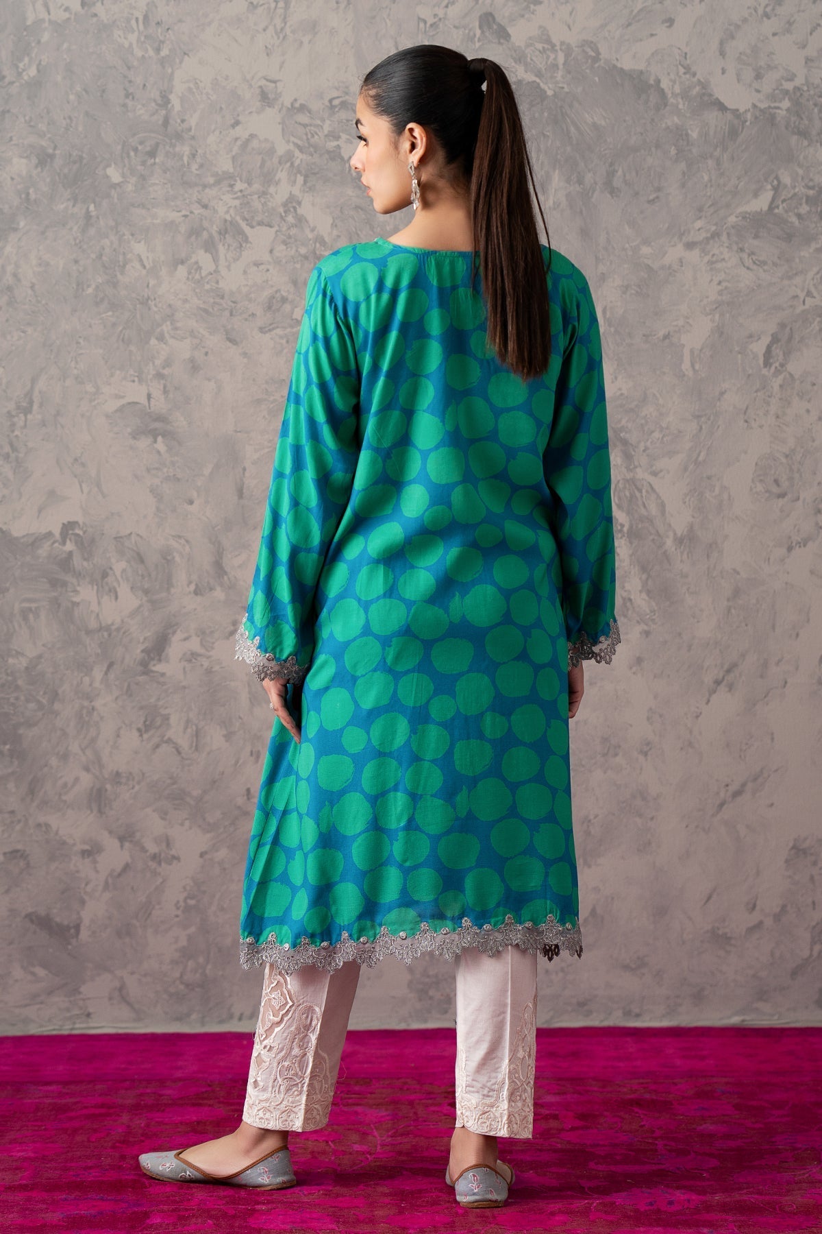 2-PC Raw-Silk Printed Shirt with Trouser CNP-3-242 (SEA-GREEN)