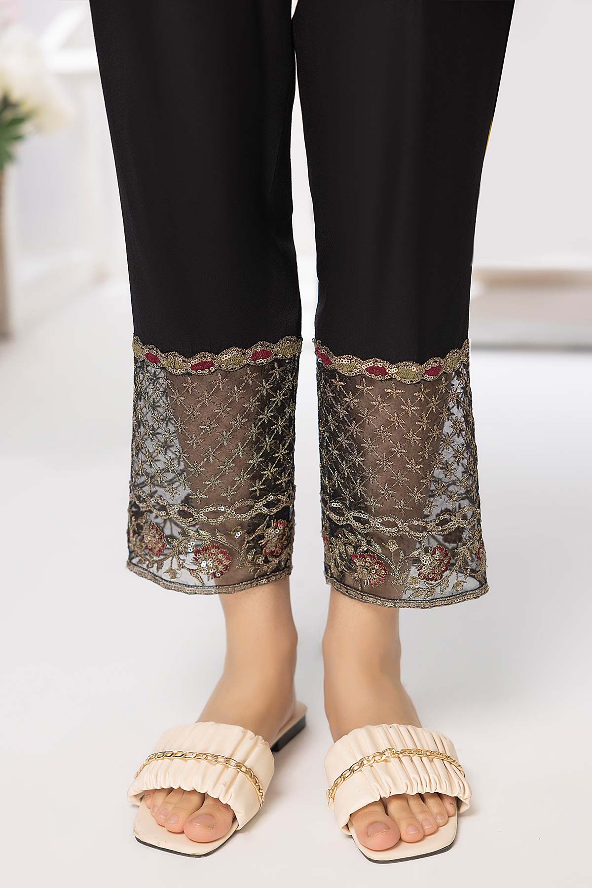 1-Pc Embroidered Straight Trouser CHT22-03-S