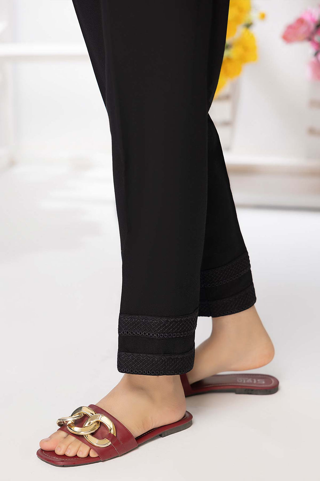 1-Pc Embroidered Straight Trouser CHT22-04-S