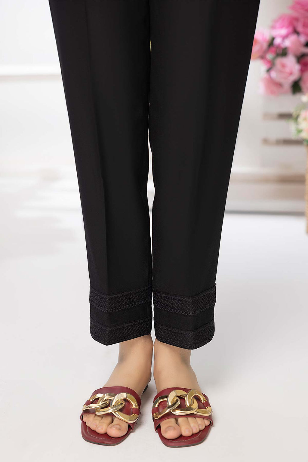 1-Pc Embroidered Straight Trouser CHT22-04-S