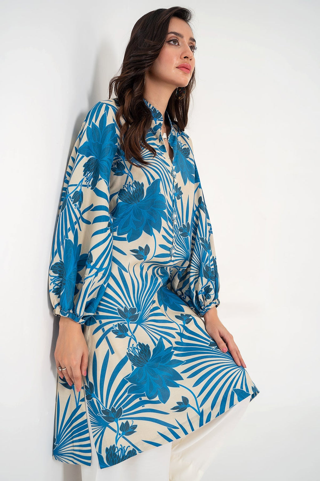 1-PC Printed Raw-Silk Shirt CPM-3-275