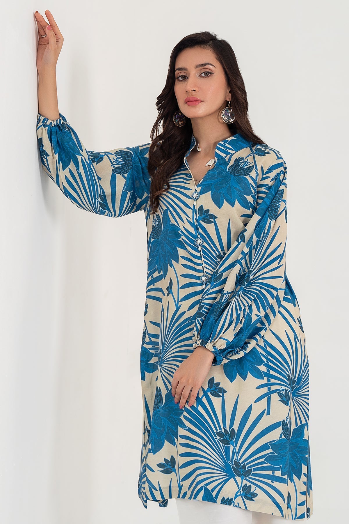 1-PC Printed Raw-Silk Shirt CPM-3-275
