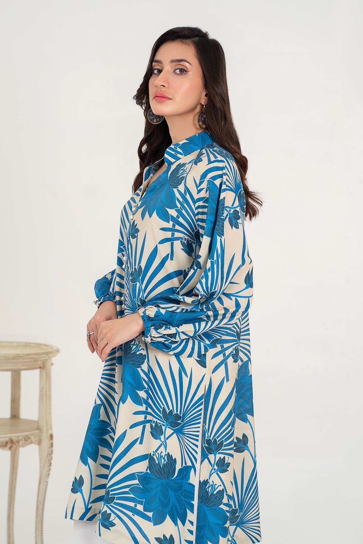 1-PC Printed Raw-Silk Shirt CPM-3-275