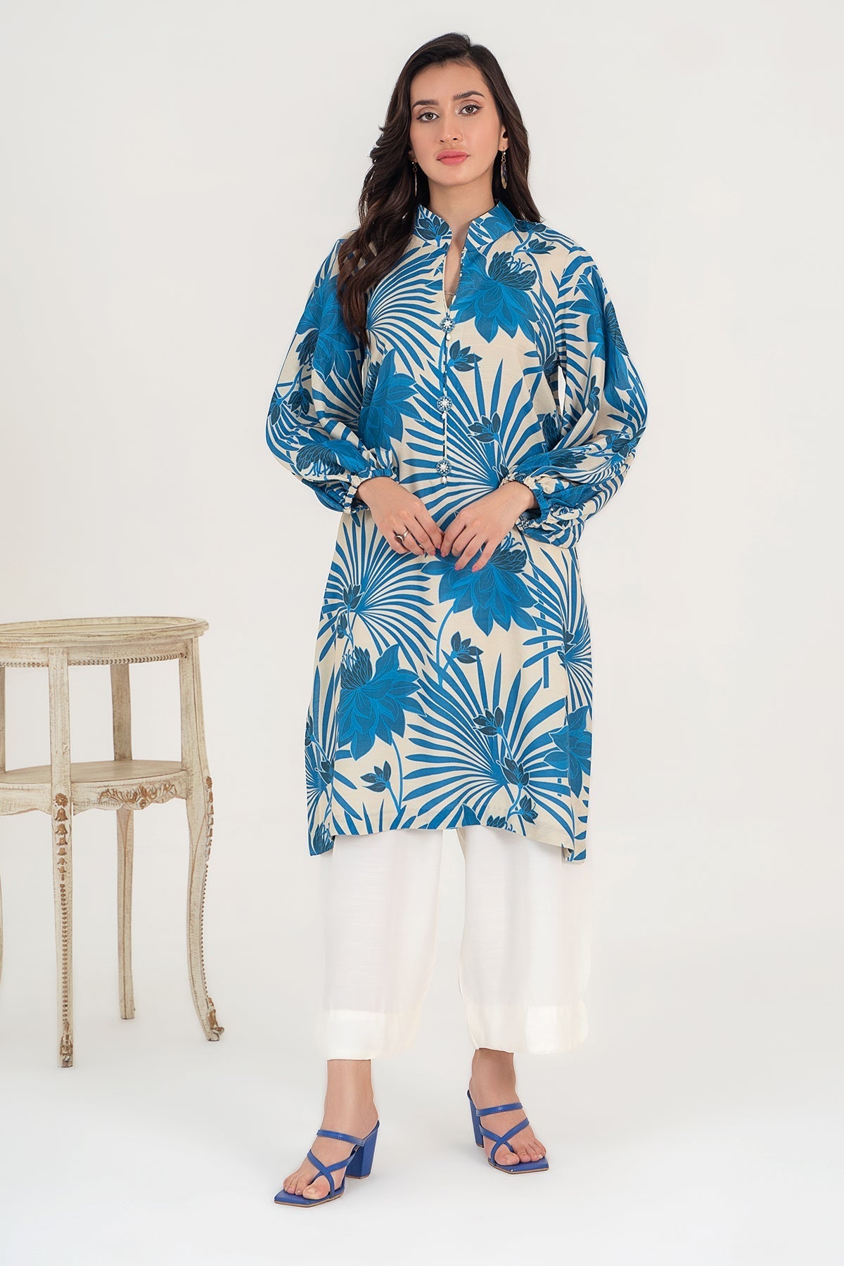 1-PC Printed Raw-Silk Shirt CPM-3-275