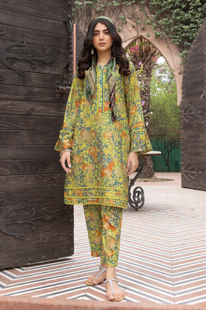 2Pc Unstitched Printed Lawn with Trouser FPS3-04