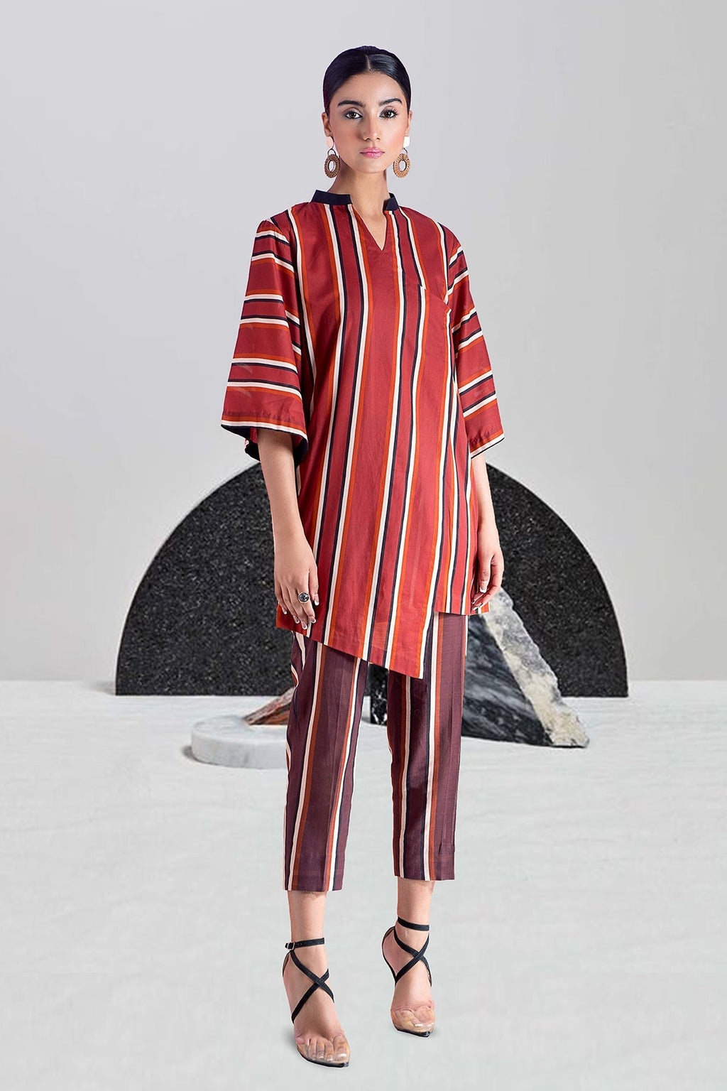 2-PC Printed Cotton Shirt with Trouser CPM-4-294