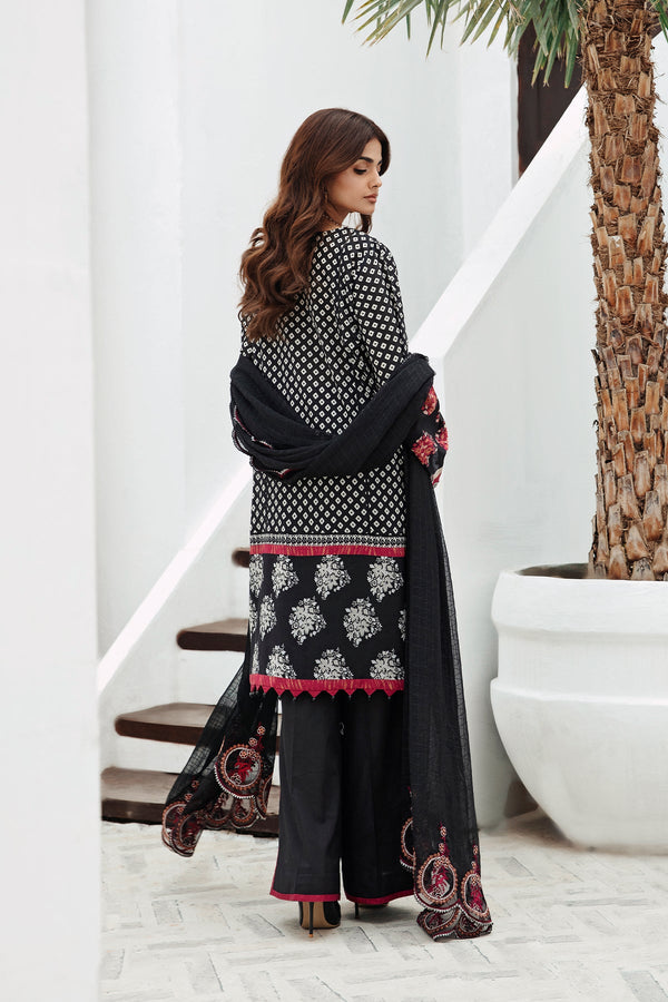 3-PC Unstitched Printed Lawn Shirt with Embroidered Chiffon Dupatta and Trouser AS4-17