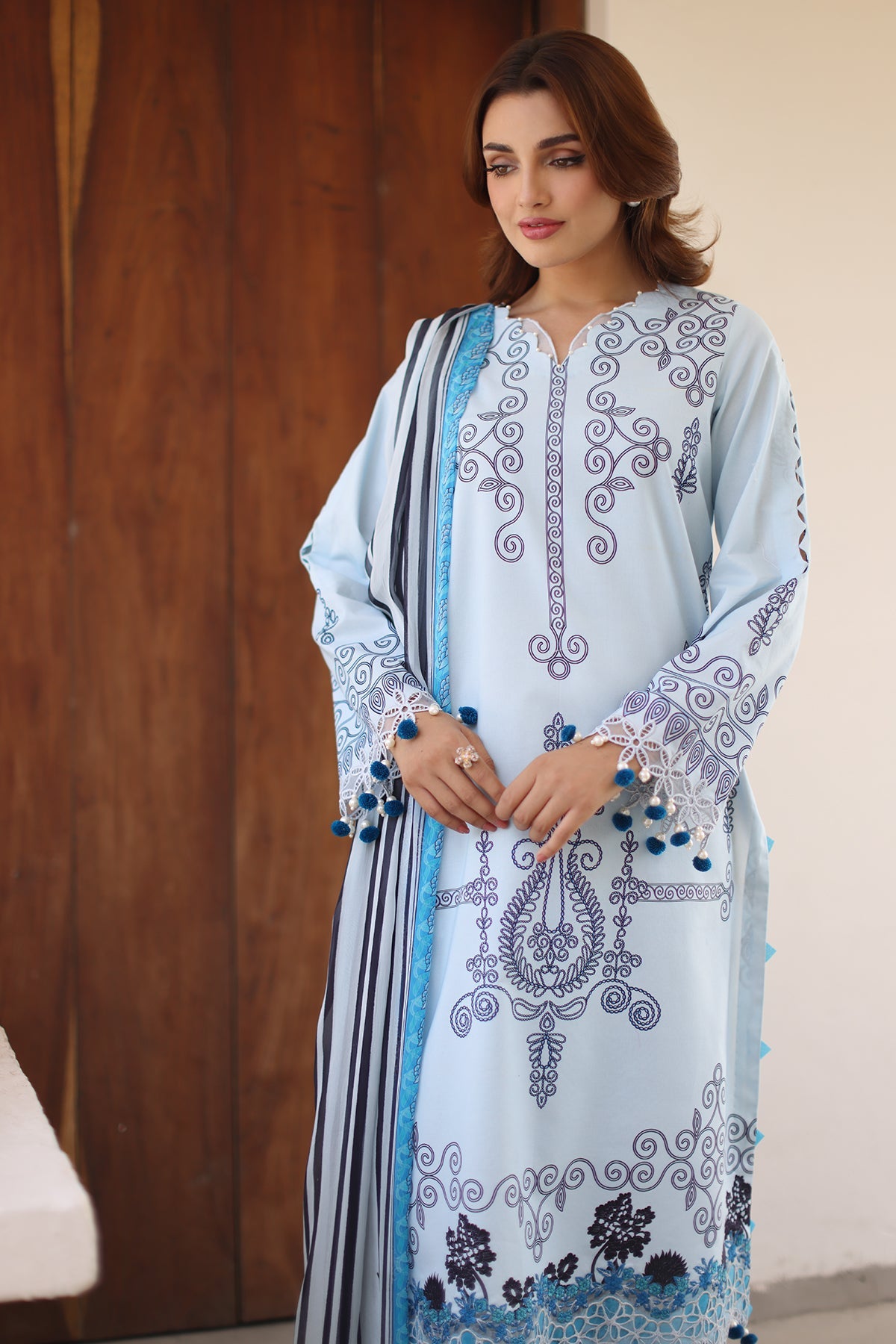 3-PC Unstitched Embroidered Lawn Collection CB5-08