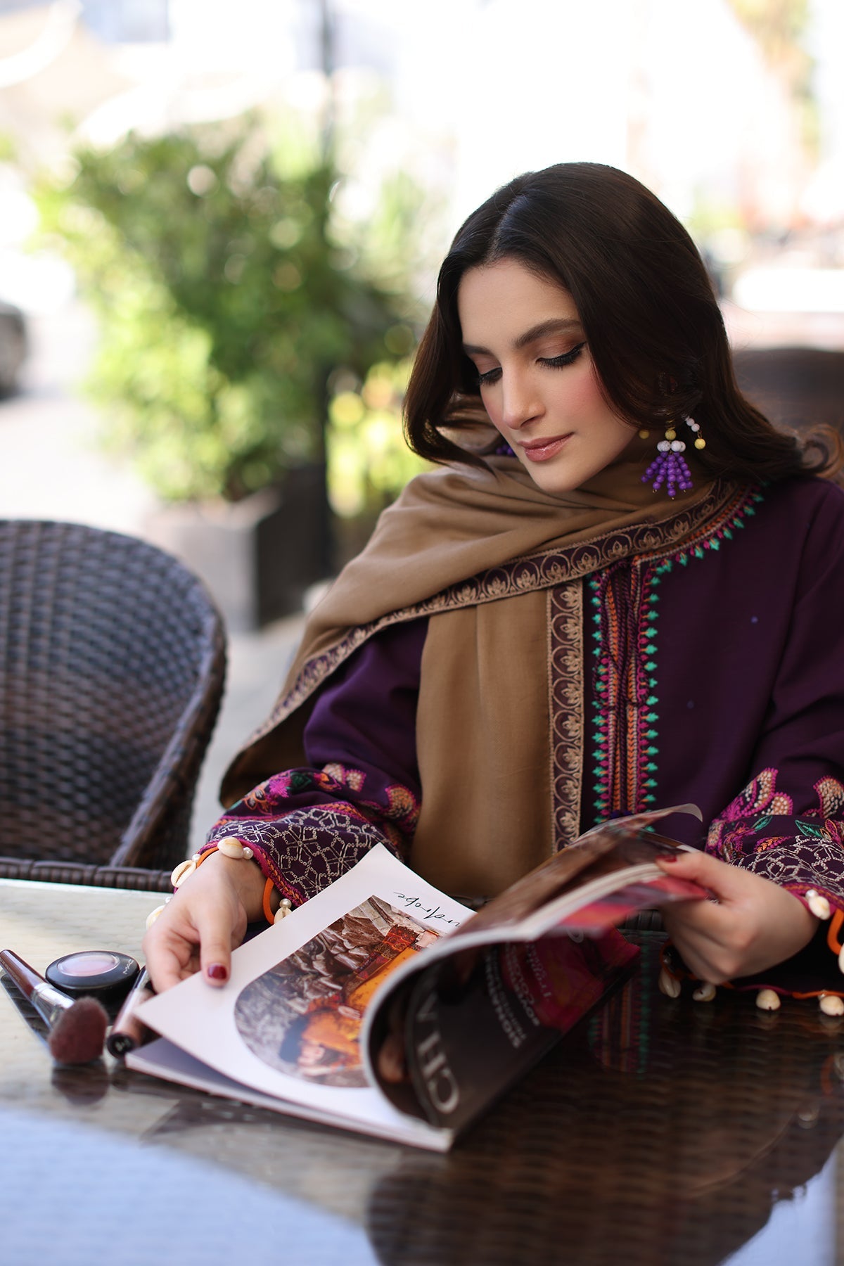 3-PC Unstitched Embroidered Khaddar Collection with Dyed Wool Shawl  CNW4-02