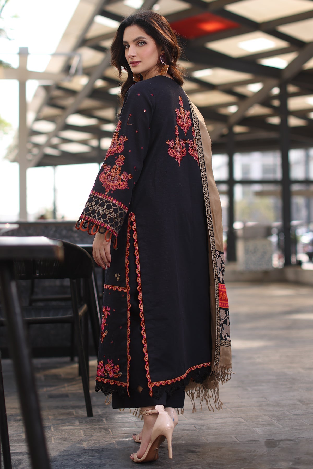 3-PC Unstitched Embroidered Khaddar Collection with Dyed Wool Shawl  CNW4-06