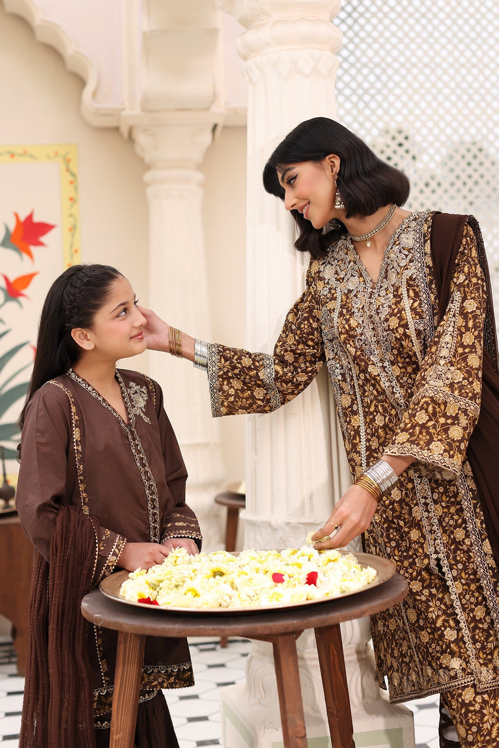 3-PC Embroidered Cotton Shirt with Organza Dupatta and KIDS-4-01