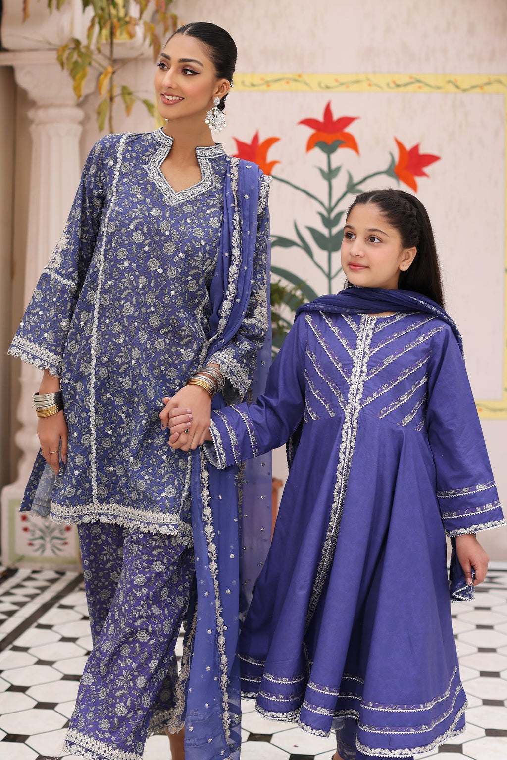 3-PC Embroidered Cotton Shirt with Organza Dupatta and Trouser KIDS-4-05