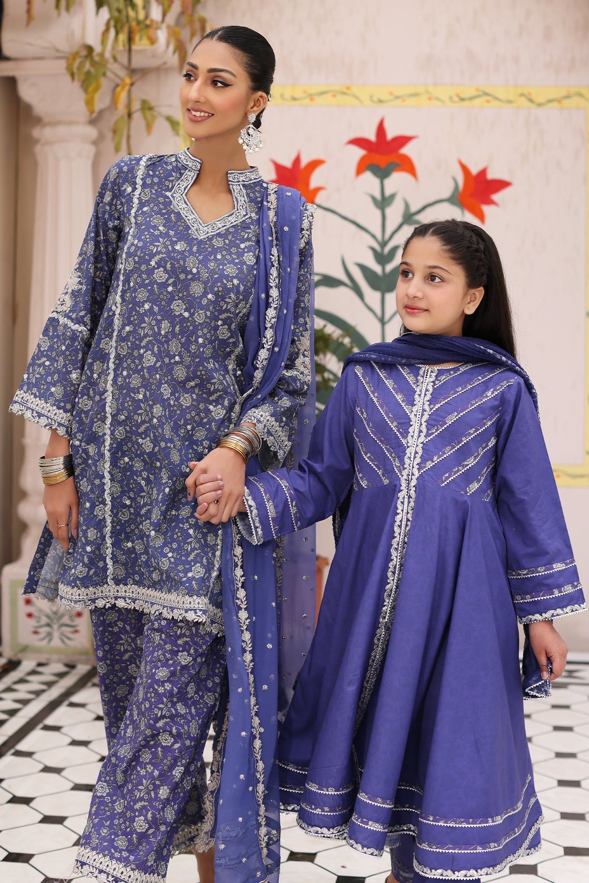 3-PC Embroidered Cotton Shirt with Organza Dupatta and Trouser KIDS-4-05