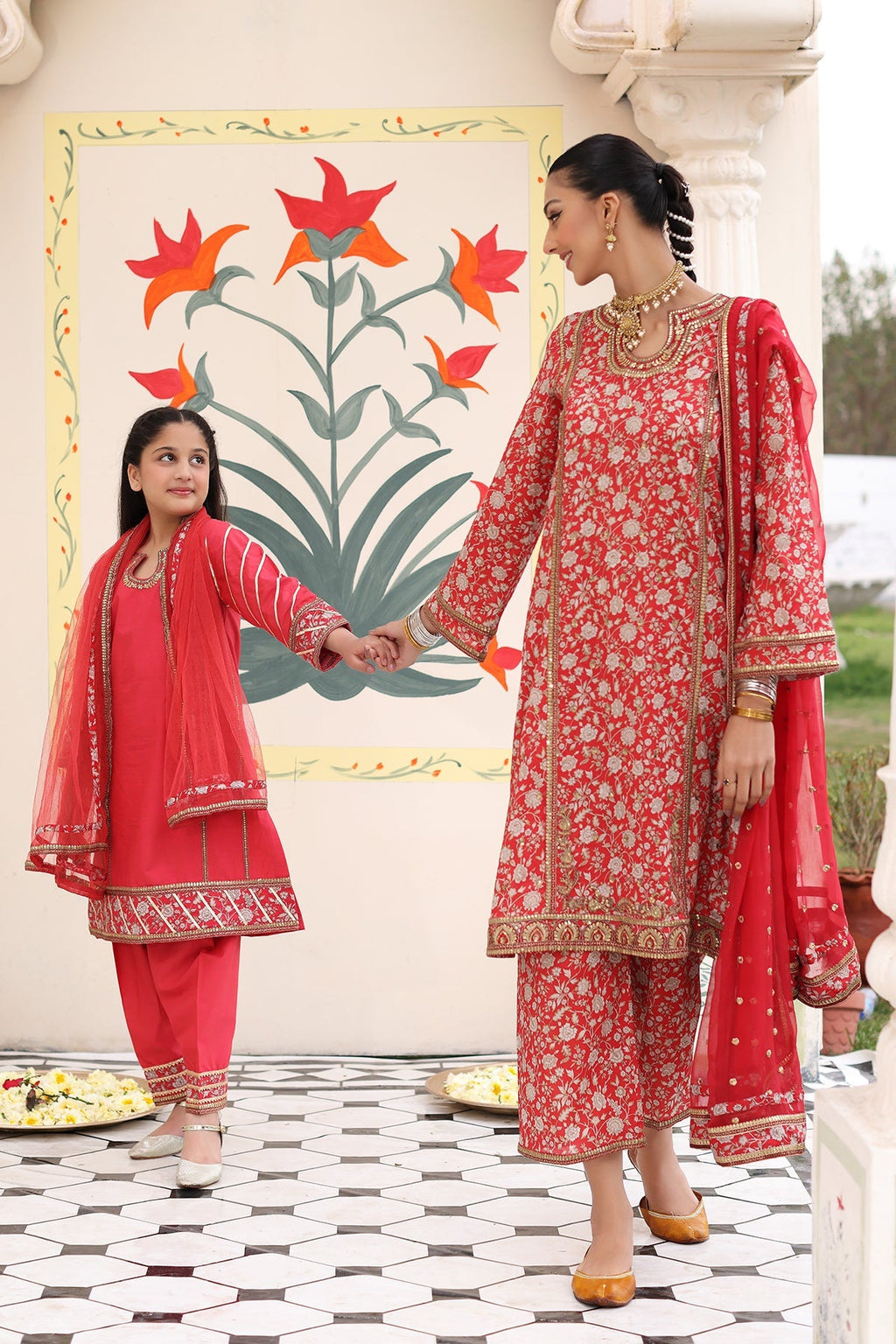 3-PC Embroidered Cotton Shirt with Organza Dupatta and KIDS-4-04