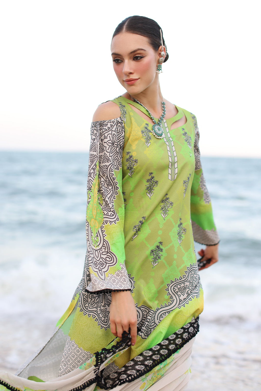 3-PC Printed Lawn Shirt with Printed Chiffon Dupatta and Trouser CPS-AS4-02