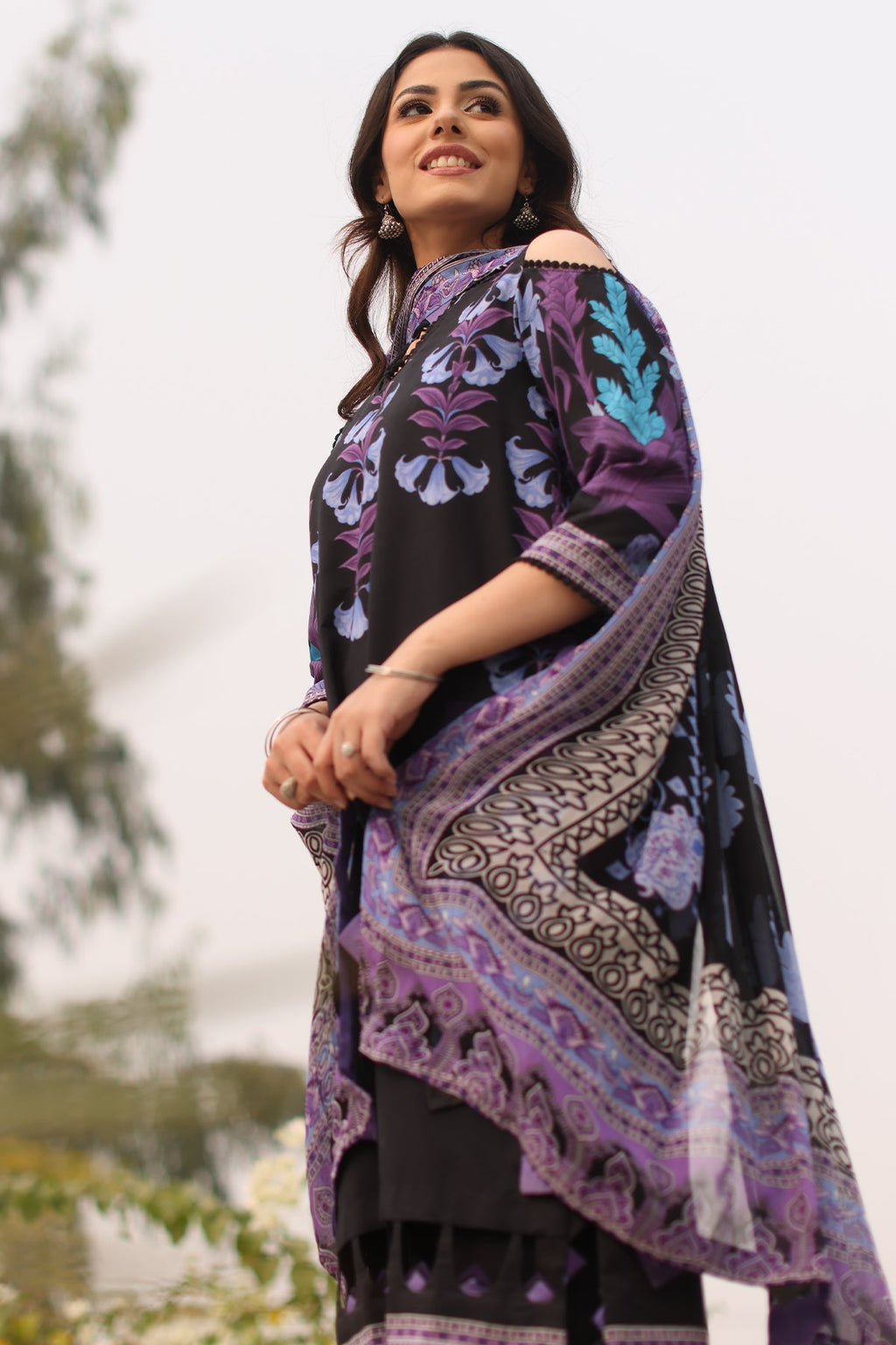 3-PC Printed Lawn Shirt with Chiffon Dupatta and Trouser DCSP4-7