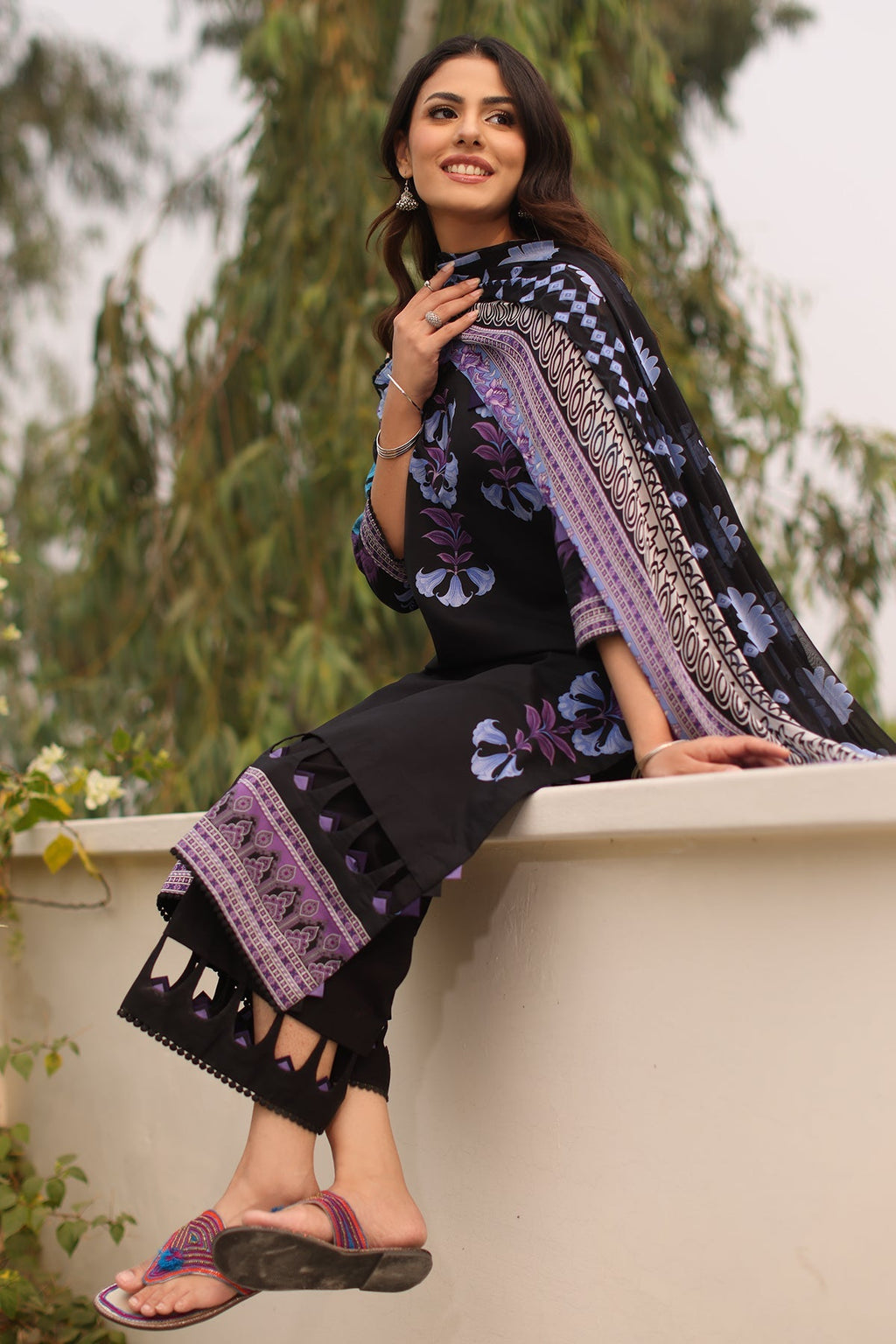 3-PC Printed Lawn Shirt with Chiffon Dupatta and Trouser DCSP4-7