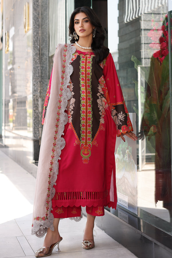 3-PC Unstitched Printed Lawn Shirt with Embroidered Chiffon Dupatta and Trouser AS4-13