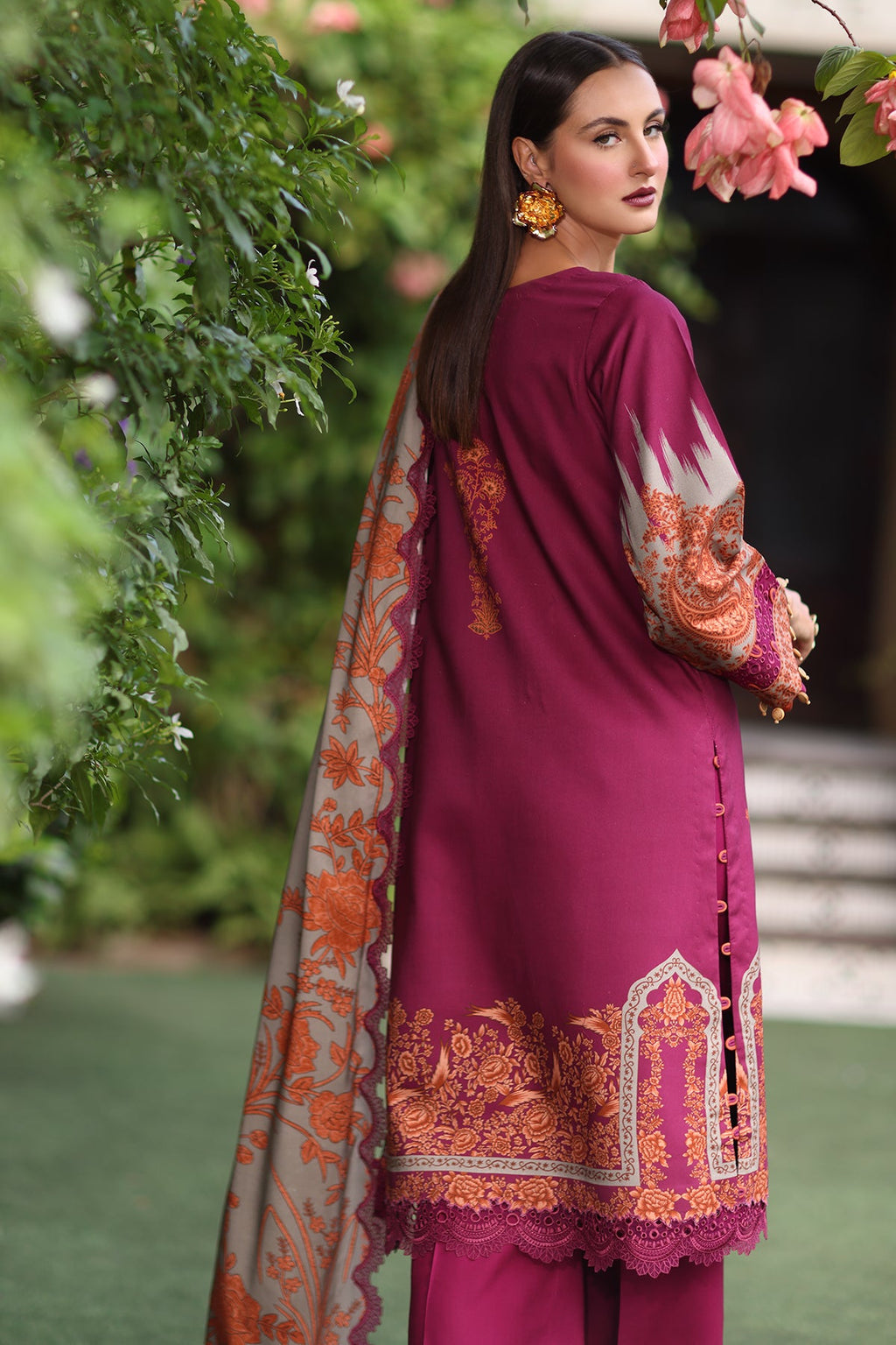 3-Pc Unstitched Embroidered Staple Suit AWE5-13