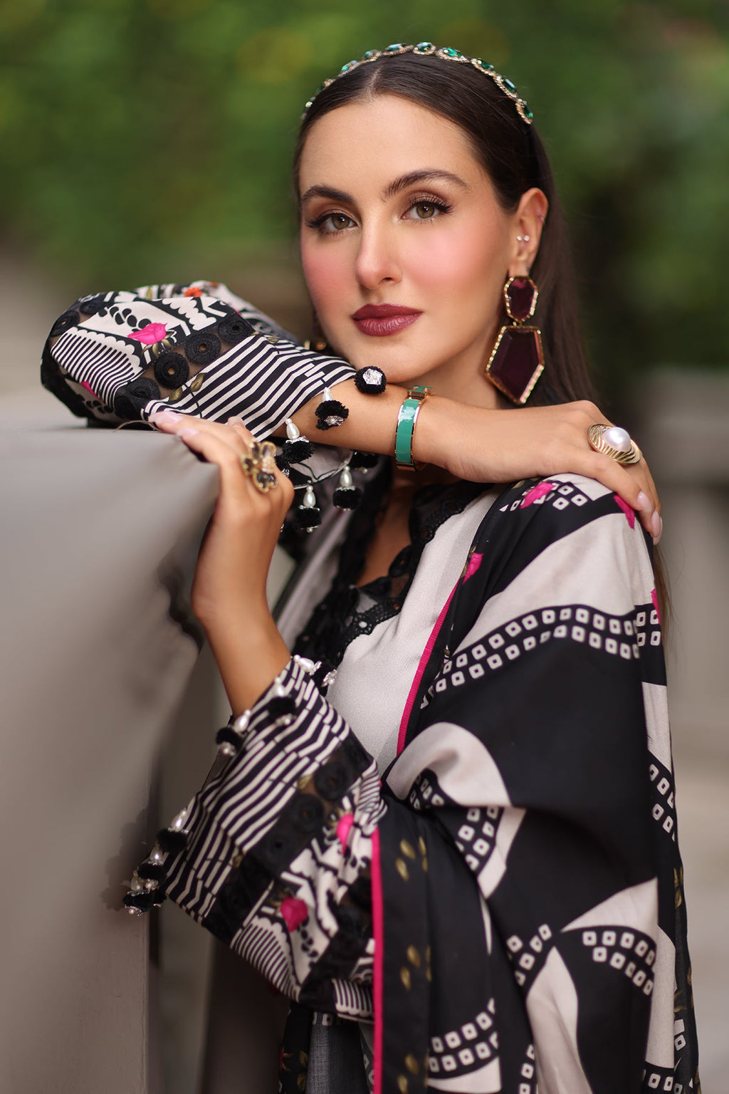 3-Pc Unstitched Embroidered Staple Suit AWE5-10