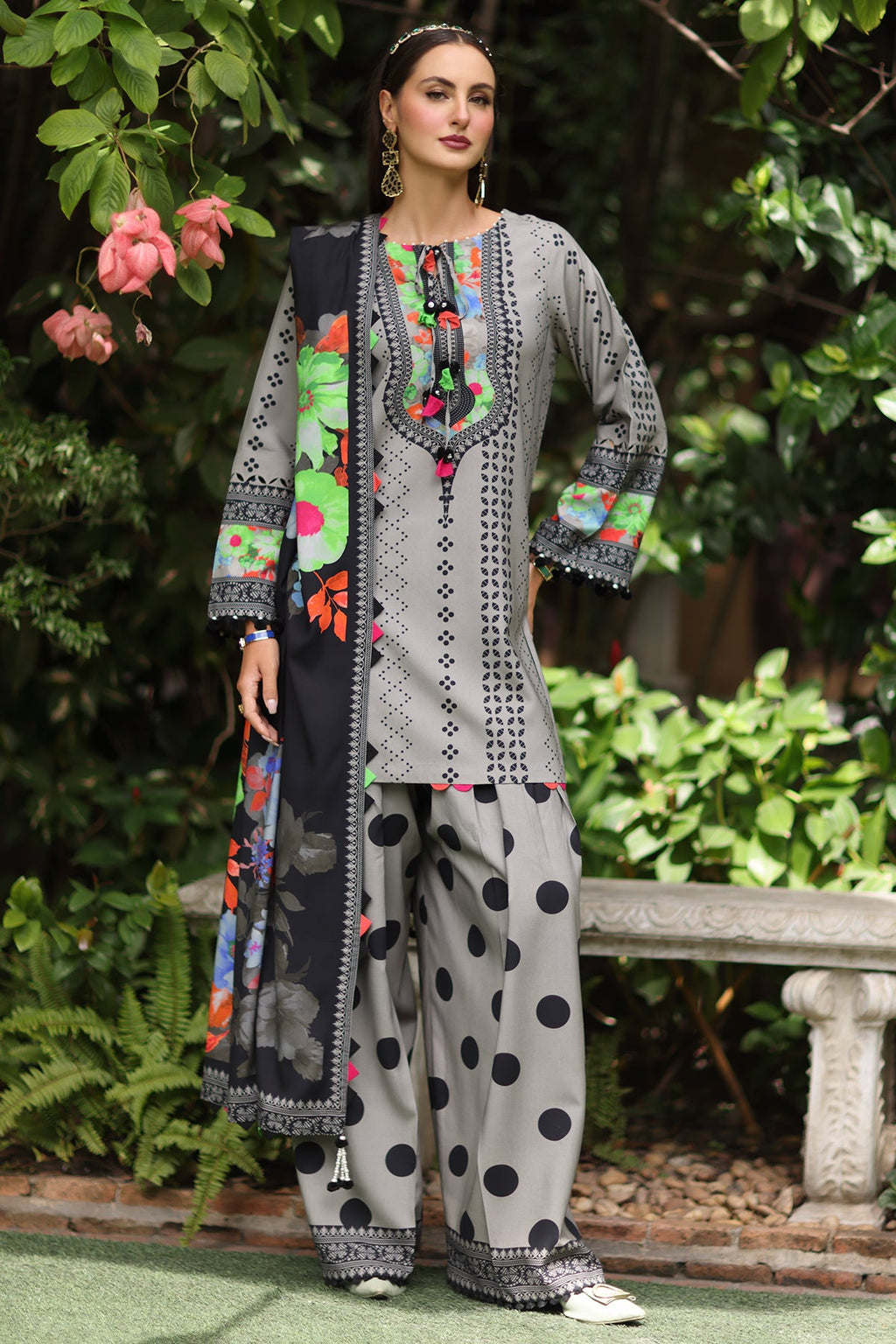 3-Pc Unstitched Printed Staple Suit  AWP5-04