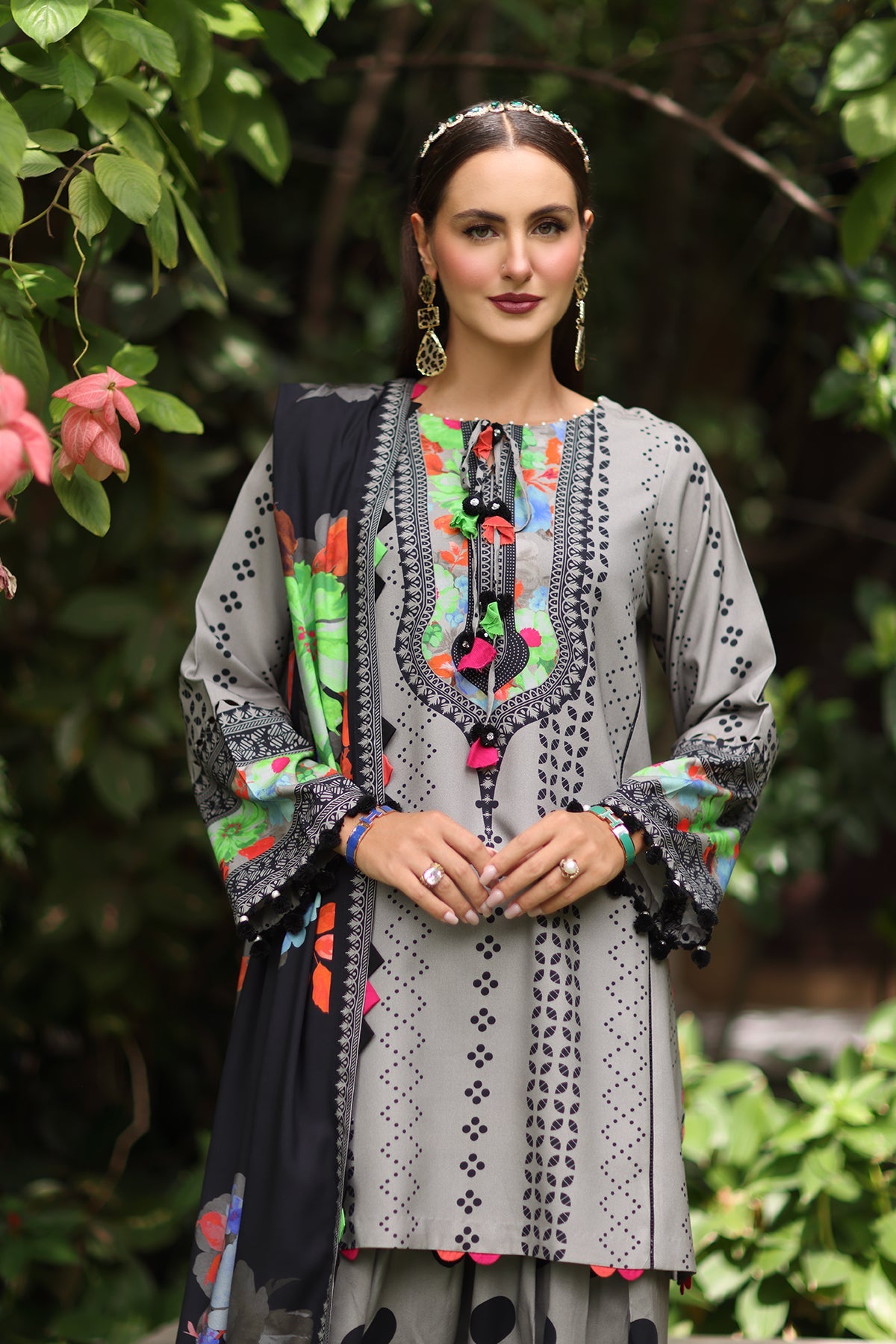 3-Pc Unstitched Printed Staple Suit  AWP5-04