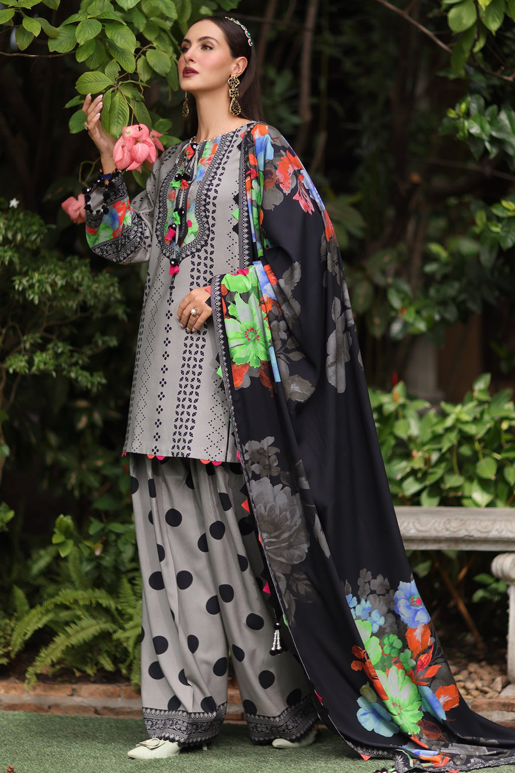 3-Pc Unstitched Printed Staple Suit  AWP5-04