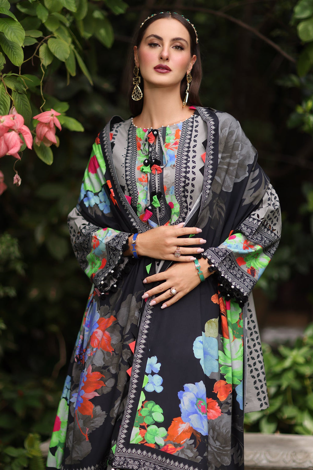 3-Pc Unstitched Printed Staple Suit  AWP5-04