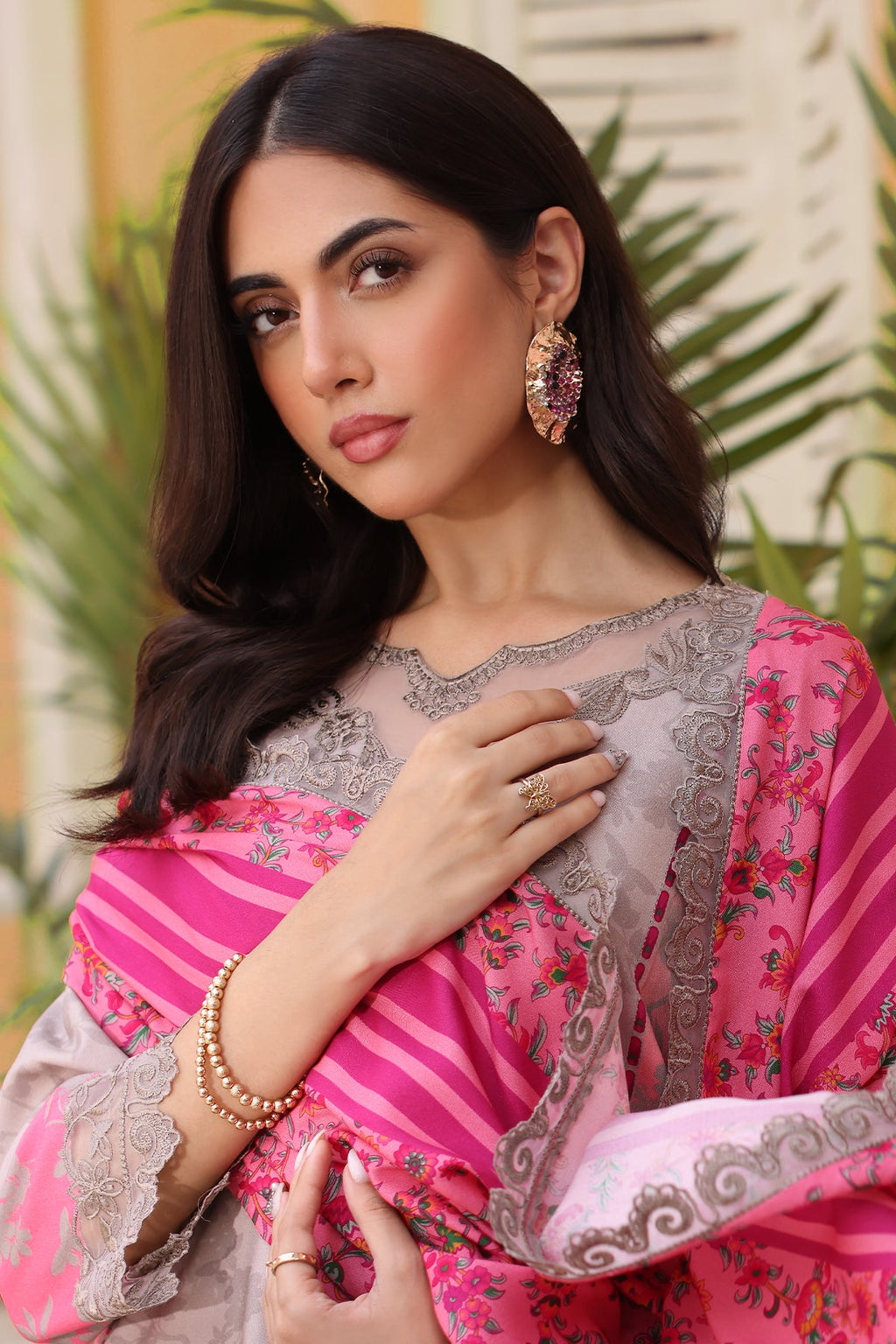 3-PC Unstitched Embroidered Linen Shawl Collection SHW4-04