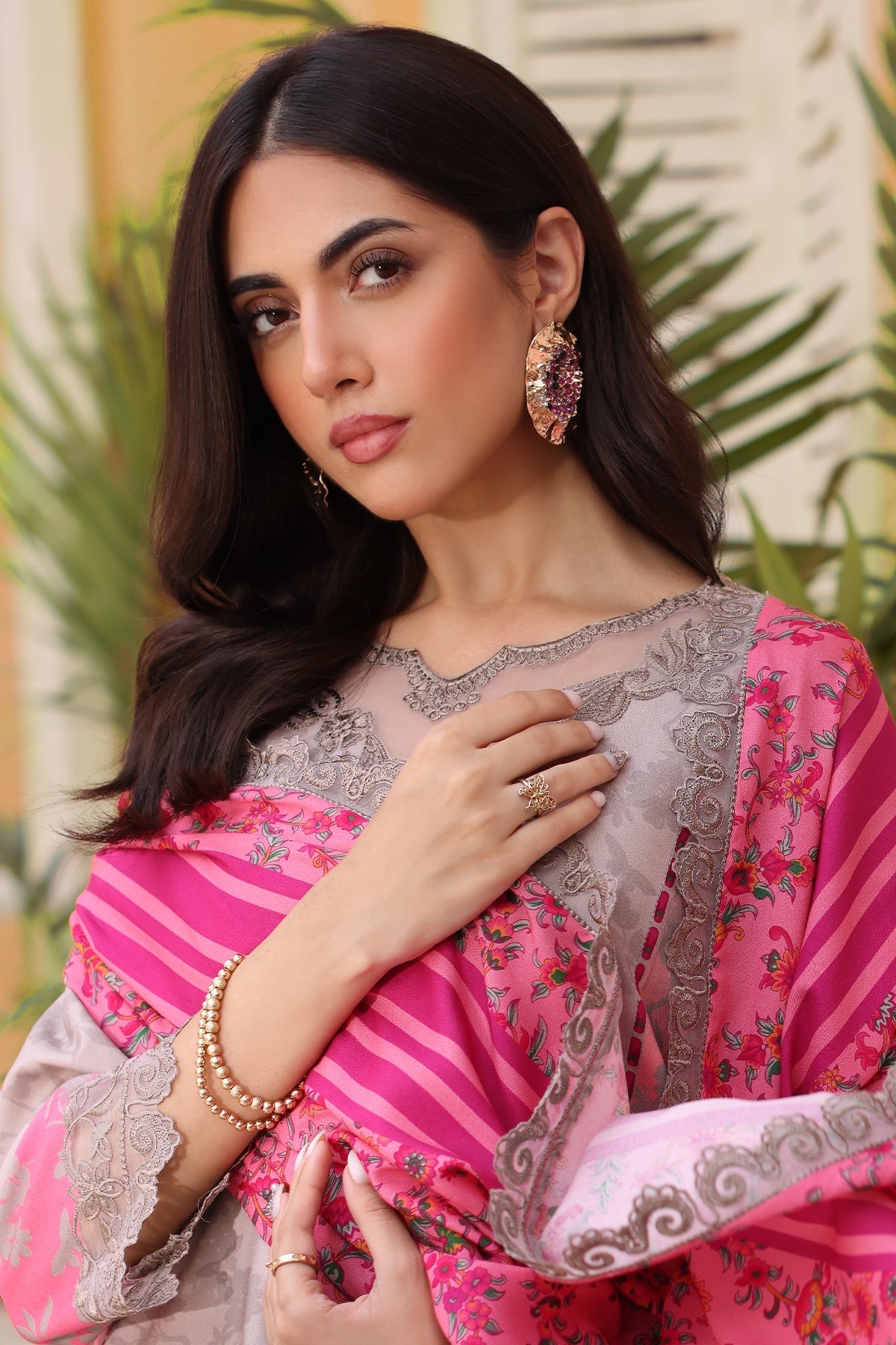 3-PC Unstitched Embroidered Linen Shawl Collection SHW4-04