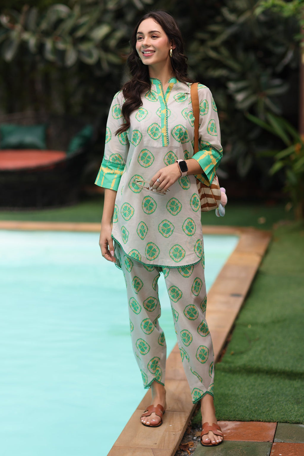 2-PC Printed Cotton Suit CPM-5-114Z