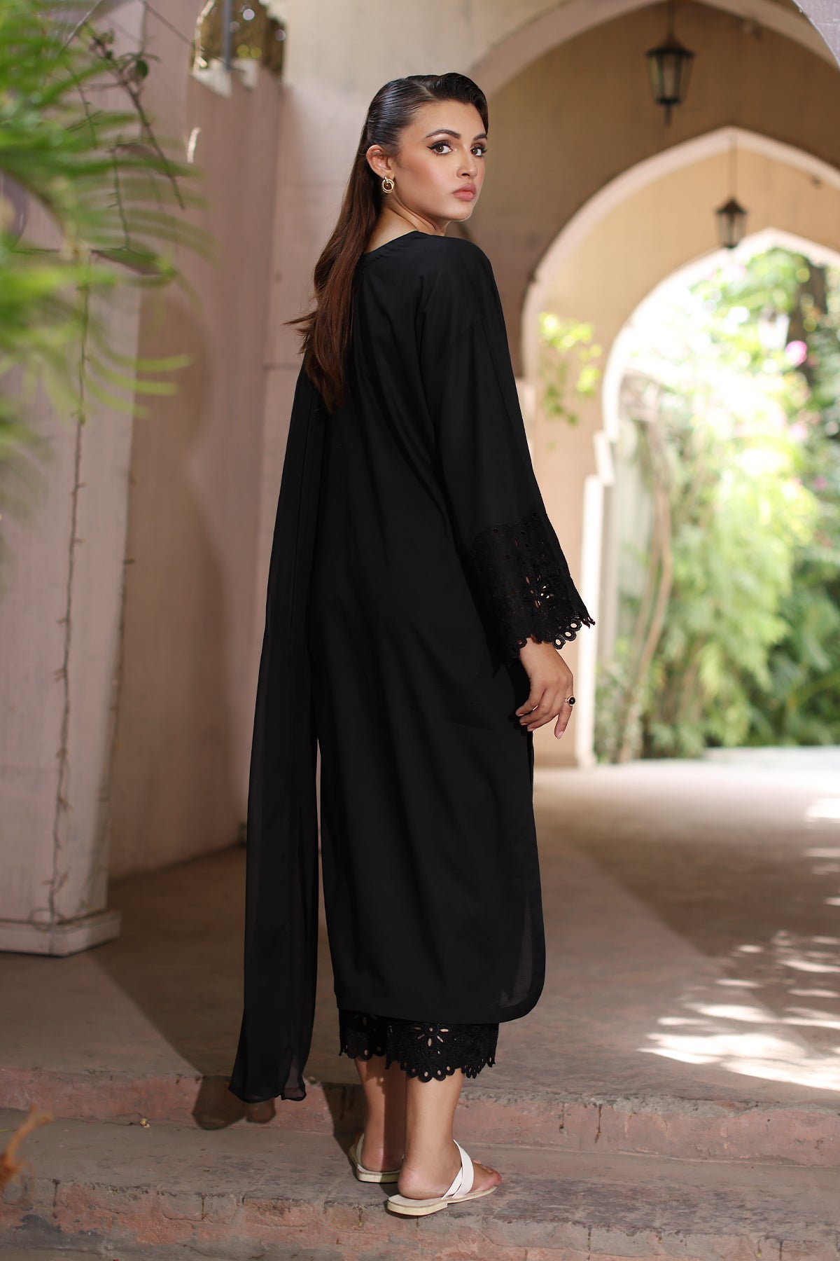 3-PC Embroidered Cotton Shirt with Chiffon Dupatta and Trouser CNP-4-053