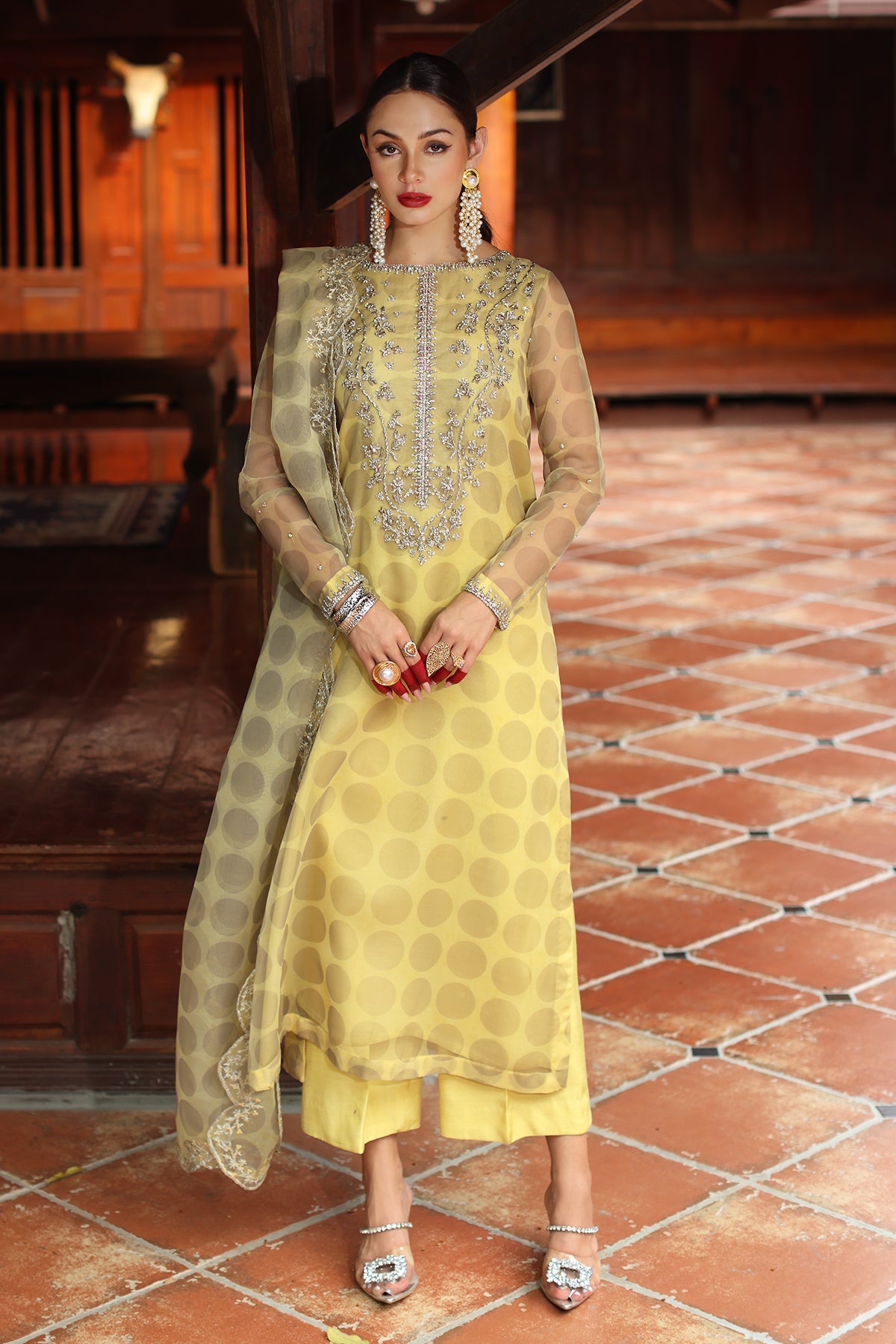 3-PC Embroidered Organza Suit CMA-5-036