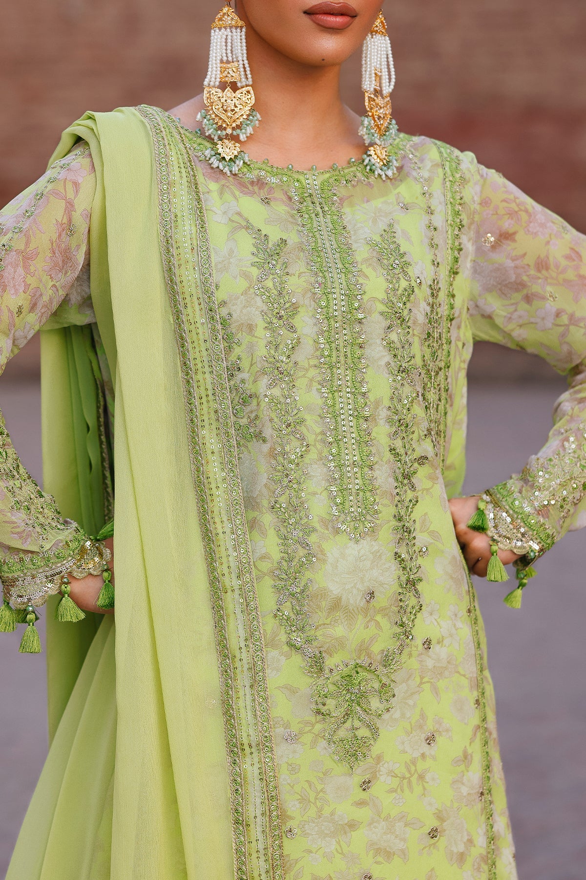 3-pc Unstitched Chiffon Collection VSL25-18