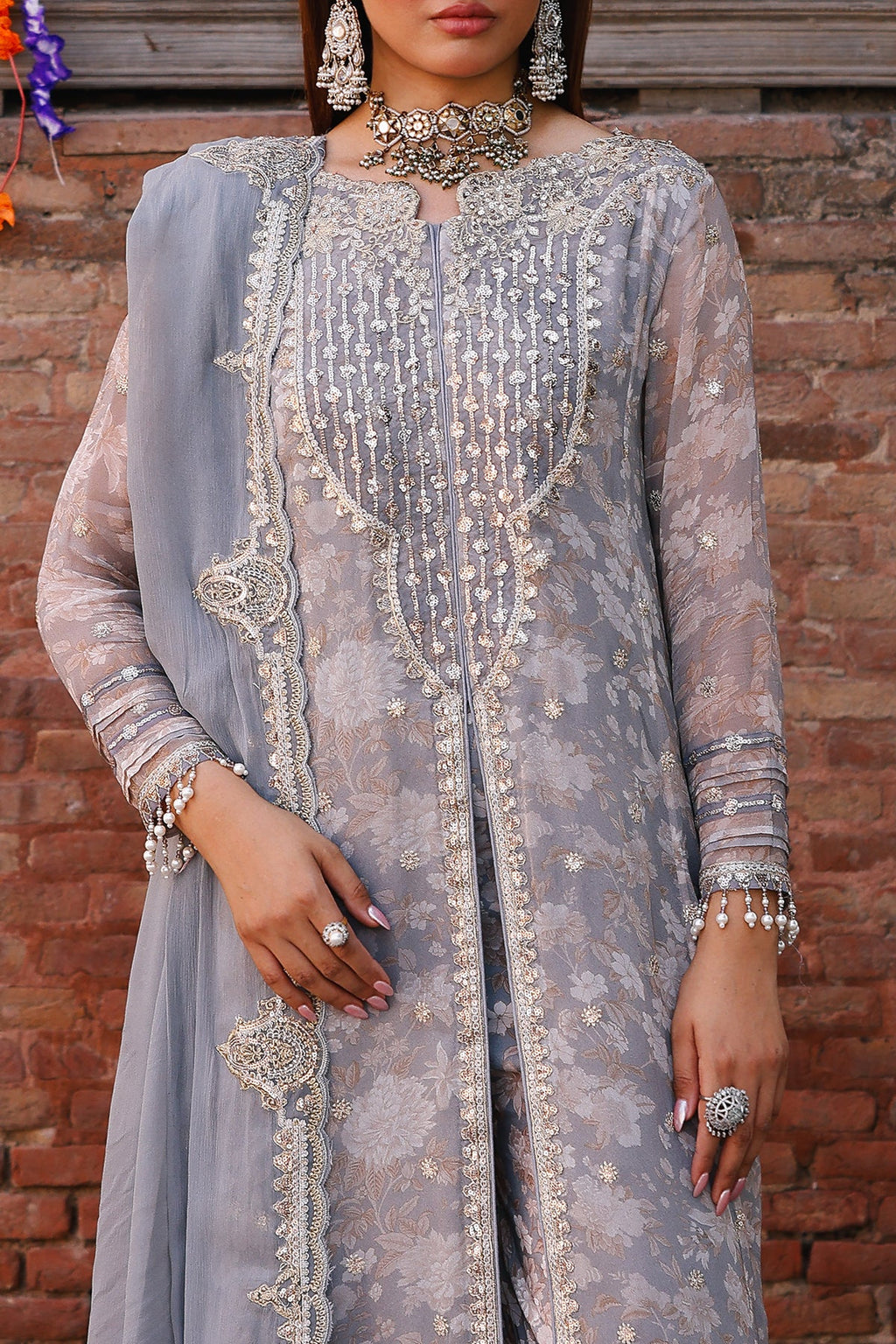 3-pc Unstitched Chiffon Collection VSL25-22