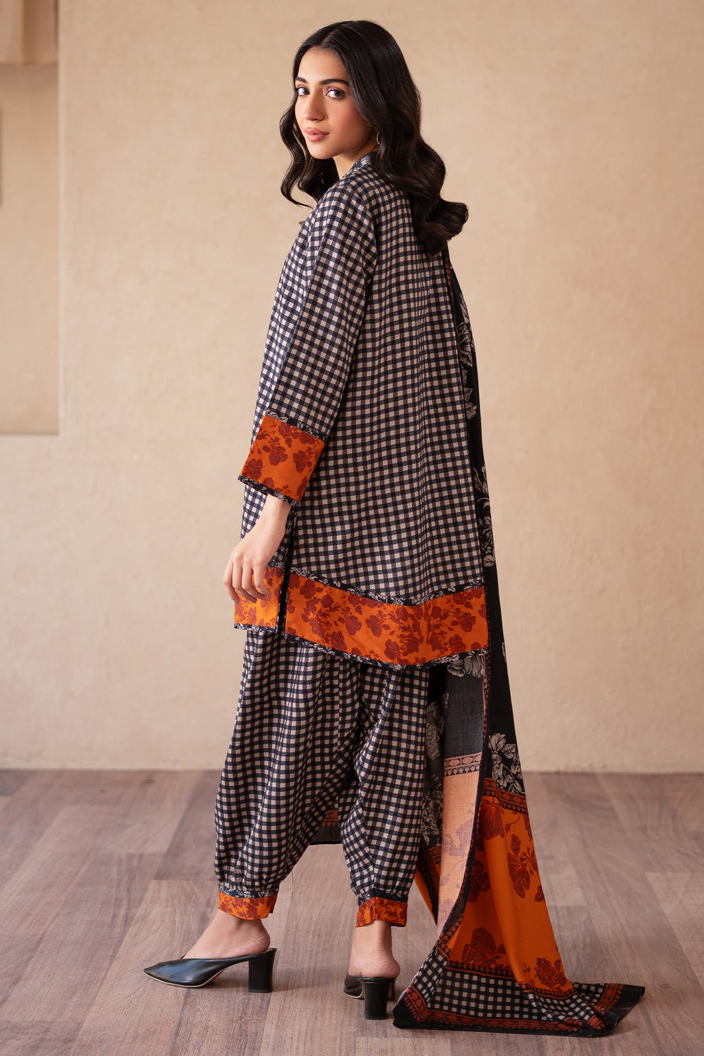 3-PC Raw-Silk Shirt with Staple Shawl and Trouser CPM-4-S43A