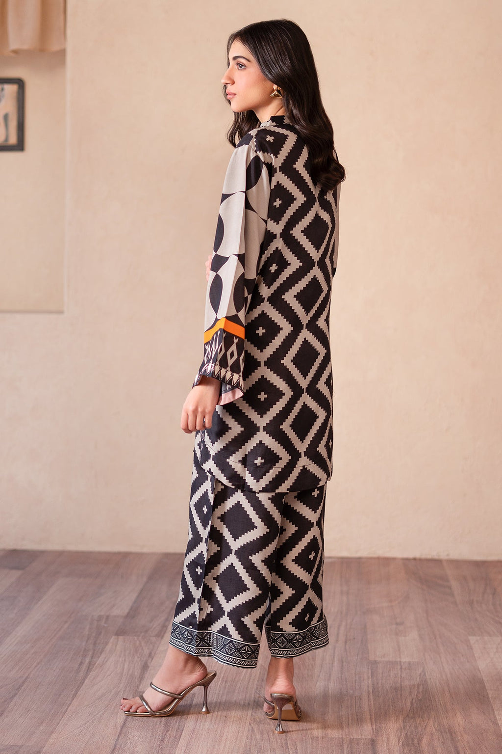 2-PC Printed Raw-Silk Shirt with Trouser CPM-4-S39