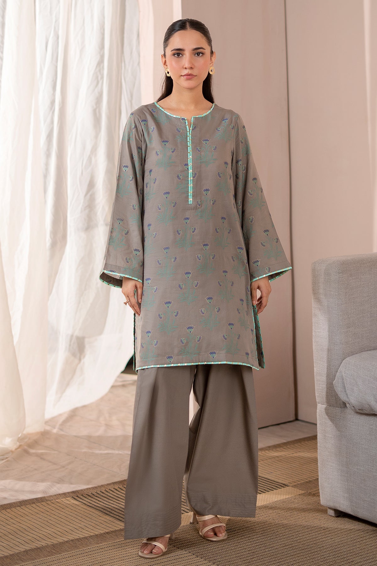 2-PC Printed Lawn Brosha Suit CPM-5-306S