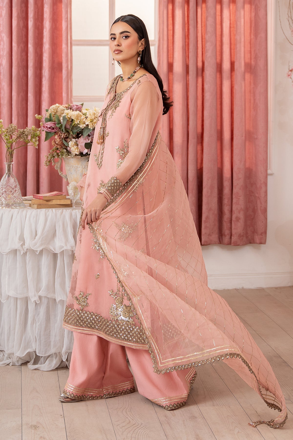 3-PC Embroidered Organza Suit CMA-5-026