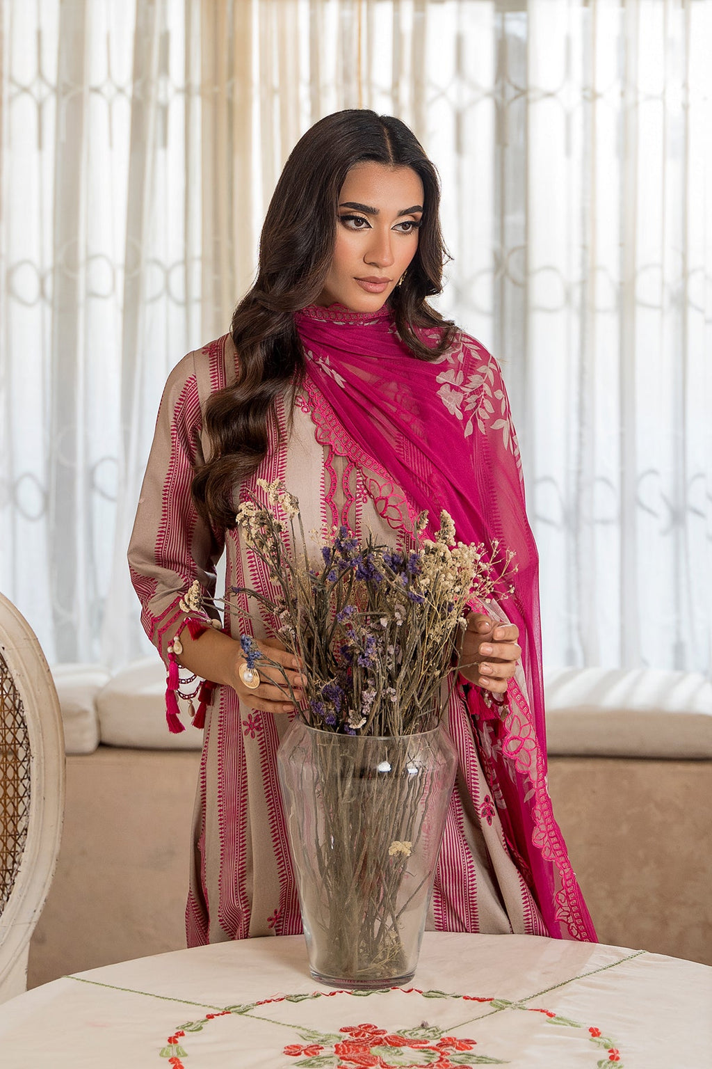 3-Pc Unstitched Embroidered Lawn Suit ASE5-17