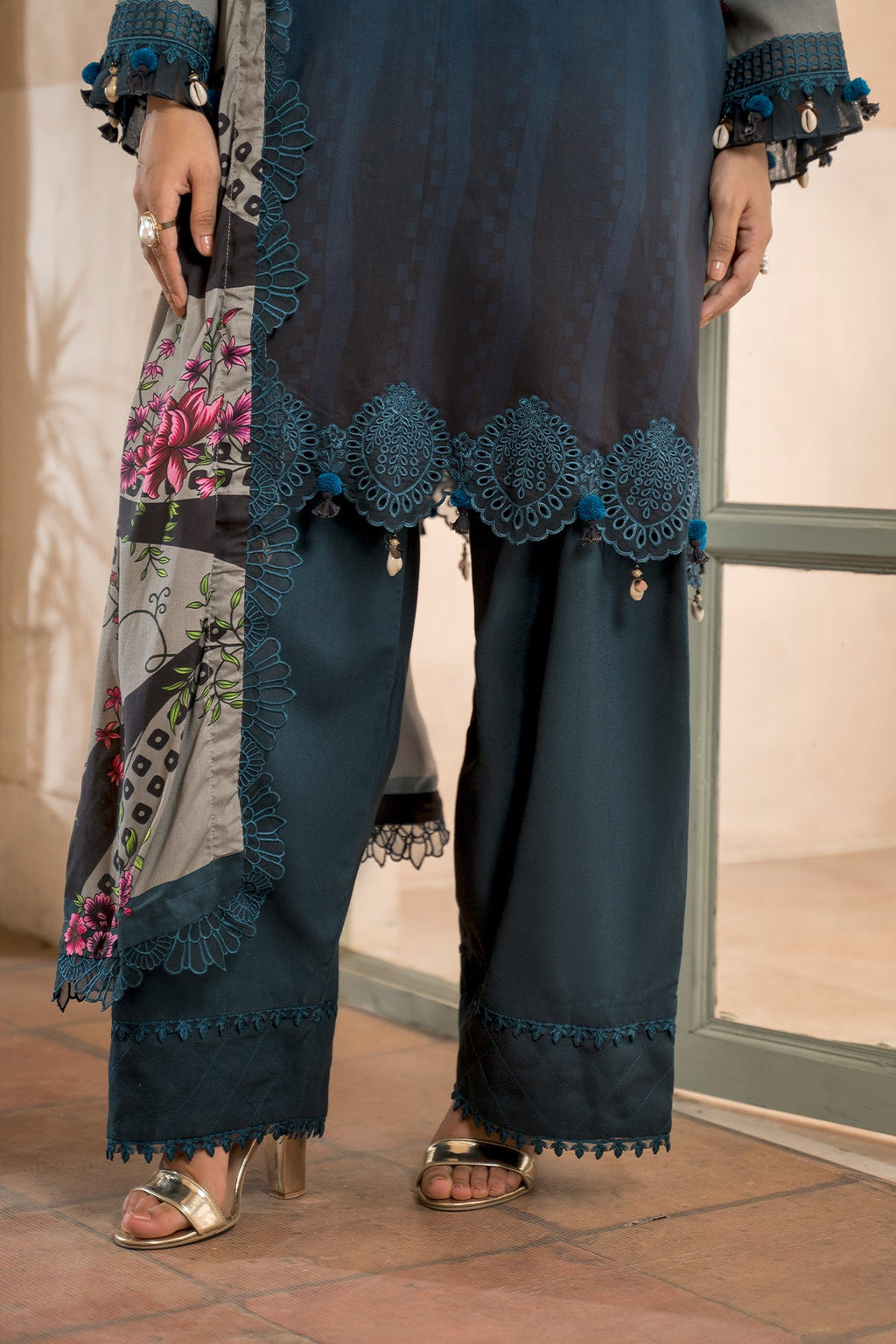 3-Pc Unstitched Embroidered Staple Suit AWE5-11